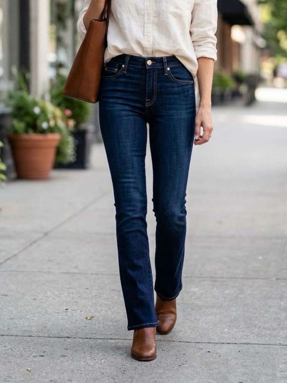 7 For All Mankind "The Skinny Bootcut" Dark Wash Stretch Denim Jeans Size 24